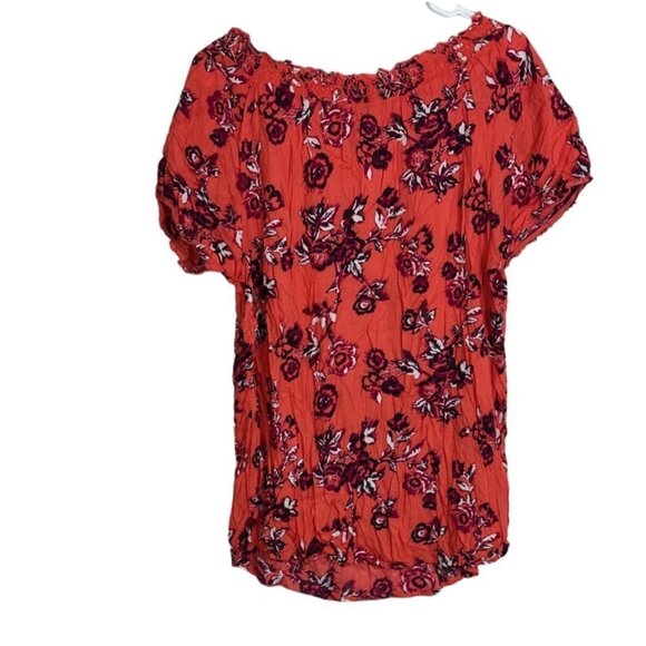 Faded Glory Since 1972 Women's Blouse Color Orange Print Size XL Sku 2448 - Picture 6 of 12